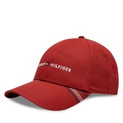Czapka z daszkiem Tommy Hilfiger. Czerwone czapki i kapelusze męskie Tommy Hilfiger, bez wzorów. Za 109.99 zł.