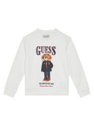 Guess Bluza N5BQ07 KAD74 Biały Regular Fit. Białe bluzy dla chłopców Guess, z aplikacjami, z bawełny, bez ramiączek, bez kaptura. Za 119.99 zł.