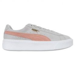 Buty do chodzenia damskie Puma Suede Platform SD. Szare obuwie sportowe damskie Puma, bez wzorów, z materiału, trekkingowe, Puma Suede. Za 306.90 zł.