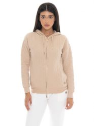 Bluza damska Leone 1947 Apparel Braid z kapturem i zamkiem z dzianiny na zimę. Brązowe bluzy sportowe damskie LEONE 1947 APPAREL, s, bez wzorów, z dzianiny, z kapturem, na fitness i siłownię. Za 383.11 zł.