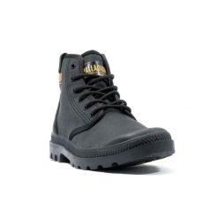 Buty do chodzenia unisex Palladium Pampa Hi Coated. Czarne obuwie sportowe damskie Palladium, bez wzorów, z materiału, trekkingowe. Za 362.30 zł.