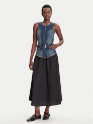 Desigual Sukienka jeansowa Poplin 25WWVD03 Granatowy Regular Fit. Niebieskie sukienki damskie Desigual, xl, bez wzorów, z jeansu, bez kołnierzyka, bez ramiączek. Za 569.99 zł.