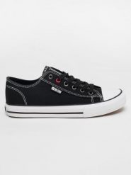 Trampki dziecięce niskie czarne JJ374403 906. Czarne buty sportowe dziewczęce Big Star, bez wzorów, bez zapięcia. W wyprzedaży za 68.99 zł.