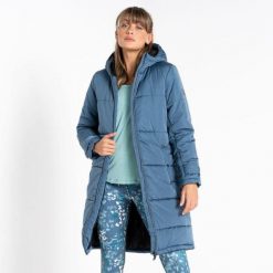 Renomowana kurtka damska Longline II. Niebieskie kurtki sportowe damskie Dare 2b, bez wzorów, z tkaniny, bez kaptura, trekkingowe. W wyprzedaży za 392.30 zł.