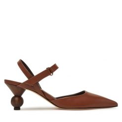 Czółenka Weekend Max Mara. Brązowe czółenka damskie Weekend Max Mara, bez wzorów, bez obcasa, bez zapięcia. Za 1,109.00 zł.