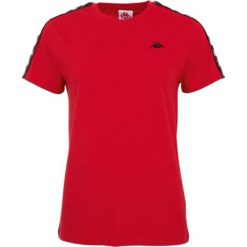 Koszulka damska Kappa Jara czerwona. Czerwone koszulki sportowe damskie Kappa, l, bez wzorów, bez kołnierzyka. Za 81.00 zł.