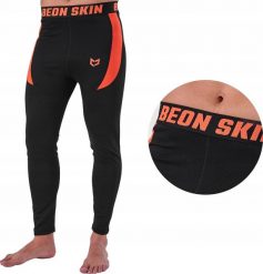 Beon Spodnie termoaktywne męskie Beon Skin Etna Black&Orange XL. Czarne spodnie materiałowe męskie Beon, m, bez wzorów. Za 49.95 zł.