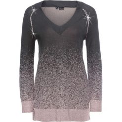 Sweter z połyskiem bonprix szaro-jasnoróżowy wzorzysty. Swetry damskie bonprix. Za 79.99 zł.