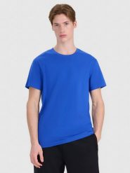 4F T-shirt regular z nadrukiem męski - niebieski 3XL. Niebieskie koszulki sportowe męskie 4f, m, bez wzorów, z bawełny, klasyczne, bez kołnierzyka. W wyprzedaży za 39.99 zł.