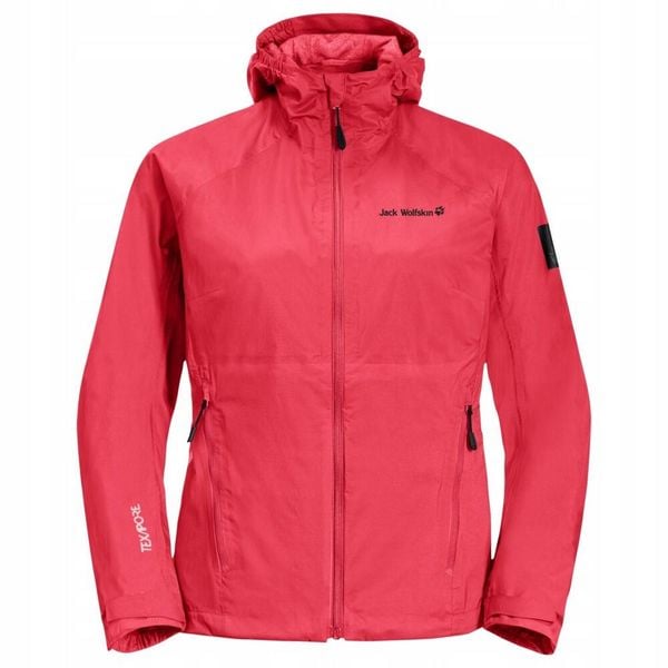 Kurtka Damska Tasman 2l. Czerwone kurtki damskie Jack Wolfskin, l, bez wzorów, z materiału, z kapturem. Za 700.99 zł.