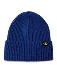 Calvin Klein Jeans Czapka Monogram Rib Beanie IU0IU00440 Niebieski. Niebieskie buty zimowe chłopięce Calvin Klein Jeans, bez wzorów, z jeansu. Za 179.99 zł.