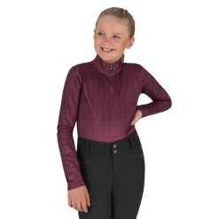 Dziewczęca koszulka polo z długim rękawem do jazdy konnej QHP Zahra. Czerwone t-shirty i topy dla dziewczynek QHP, bez wzorów, z poliesteru, bez ramiączek. Za 239.50 zł.