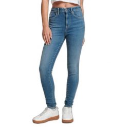 Damskie jeansy skinny z wysoką talią Superdry Vintage. Niebieskie spodnie sportowe damskie Superdry., bez wzorów, z jeansu. Za 371.60 zł.