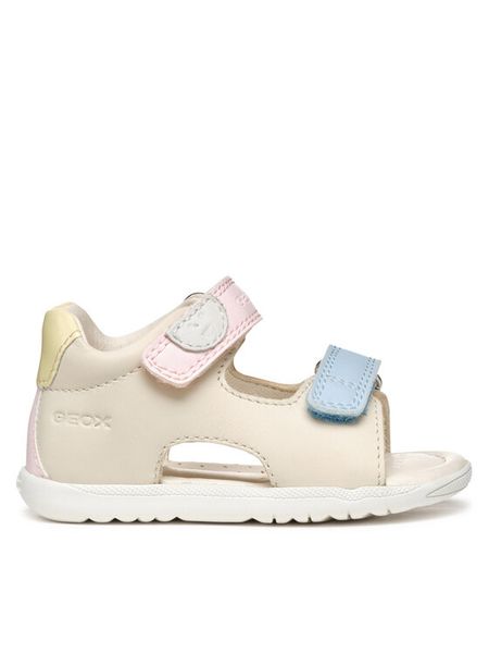 Geox Sandały B Sandal Macchia B254WA 08502 C1M2M Beżowy. Brązowe sandały dziewczęce Geox, ze skóry, bez zapięcia. Za 259.99 zł.