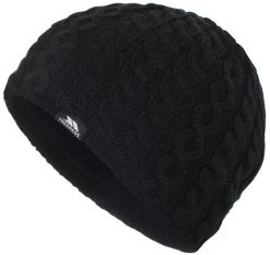2058 damska czapka beanie - akryl, podszewka polarowa. Czarne czapki i kapelusze damskie Trespass, bez wzorów, z polaru. Za 186.99 zł.