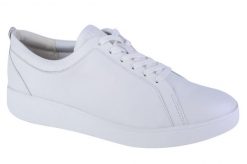 Damskie skórzane buty sportowe FitFlop Rally. Białe obuwie sportowe damskie Flip Flop, bez wzorów, z jeansu, tenisowe. Za 526.00 zł.