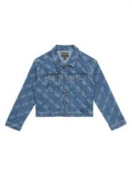 Guess Kurtka jeansowa J6RL02 D5FM0 Niebieski Regular Fit. Niebieskie kurtki i płaszcze dla dziewczynek Guess, z aplikacjami, z bawełny, bez kaptura. Za 349.99 zł.