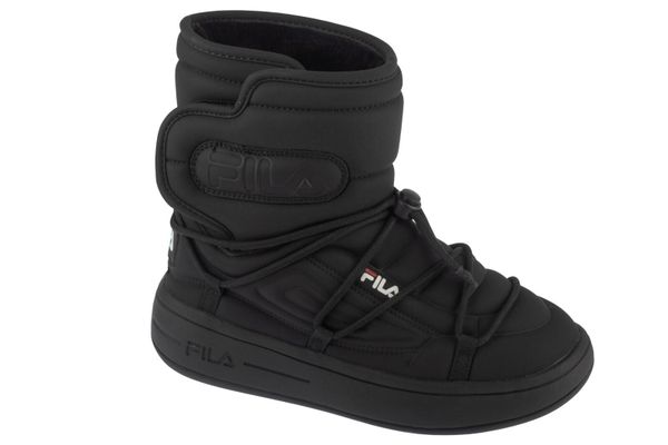 Buty turystyczne zimowe śniegowce damskie, Superbubble Boot. Czarne obuwie sportowe damskie Fila, bez wzorów, z materiału. Za 249.00 zł.