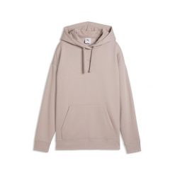 Damska dzianinowa bluza z kapturem Essentials o luźnym kroju PUMA. Brązowe bluzy damskie Puma, bez wzorów, z dzianiny, z kapturem. Za 229.00 zł.