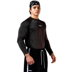 Koszulka z długim rękawem Nebbia Power Seamless. Czarne koszulki sportowe męskie Nebbia, m, bez wzorów, z dresówki, bez kołnierzyka, bez ramiączek, na fitness i siłownię. Za 249.99 zł.