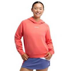 Damska bluza z kapturem do gry w padla Padel Siroko Deuce Coral. Czerwone bluzy damskie SIROKO, m, bez wzorów, z materiału, z kapturem. Za 171.00 zł.