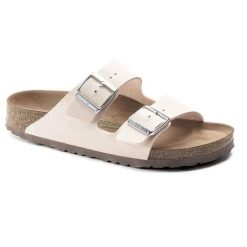 Klapki damskie Birkenstock Arizona BS Birko-flor. Czerwone klapki damskie Birkenstock, bez wzorów, z jeansu, eleganckie, bez obcasa. Za 287.00 zł.