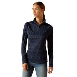 Bluzka jeździecka damska Ariat Sunstopper 3.0. Niebieskie bluzki damskie Ariat, s, bez wzorów, z elastanu, eleganckie, bez kołnierzyka, bez ramiączek. Za 333.50 zł.