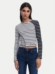 Desigual Bluzka 25SWTK92 Biały Regular Fit. Białe bluzki damskie Desigual, m, bez wzorów, z bawełny, bez kołnierzyka, bez ramiączek. Za 179.99 zł.