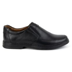 KOMODO Buty męskie ze skóry naturalnej slip-on 854K czarne. Czarne półbuty na co dzień męskie ze skóry, bez zapięcia. Za 351.82 zł.