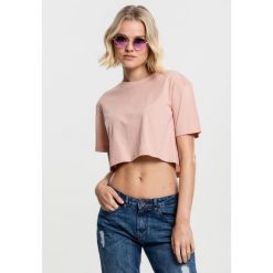 Damska koszulka miejska klasyczna krótka oversize. Czerwone t-shirty damskie Urban Classics, bez wzorów, klasyczne, bez kołnierzyka. W wyprzedaży za 39.00 zł.