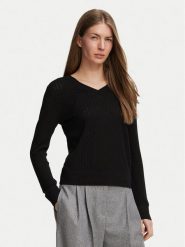 Calvin Klein Sweter LV044H300G Czarny Regular Fit. Czarne swetry damskie Calvin Klein, l, bez wzorów, bez kołnierzyka, bez ramiączek, bez kaptura. Za 489.99 zł.