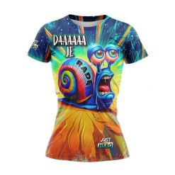 Koszulka do biegania damska Ba Ślimak krótki rękaw. Koszulki sportowe damskie JUST HERO, bez wzorów, sportowe, bez kołnierzyka. Za 99.00 zł.