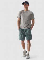 4F Spodenki dresowe męskie - oliwkowe 3XL. Brązowe krótkie spodenki sportowe męskie 4f, l, bez wzorów, z bawełny. W wyprzedaży za 59.99 zł.