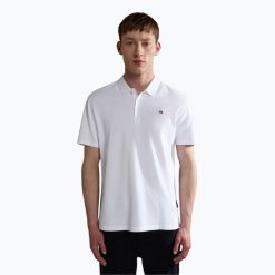 Koszulka polo męska Napapijri Ealis. Białe koszulki polo męskie Napapijri, m, bez wzorów, bez ramiączek. Za 219.99 zł.