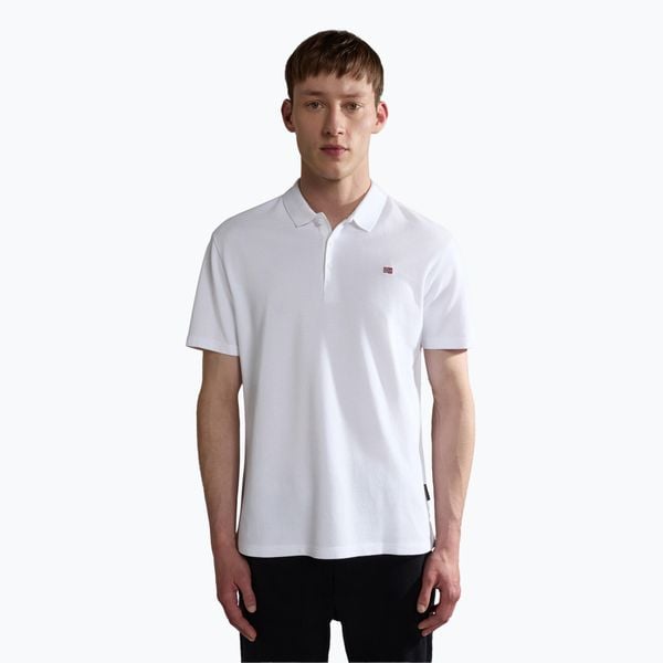 Koszulka polo męska Napapijri Ealis. Białe koszulki polo męskie Napapijri, m, bez wzorów, bez ramiączek. Za 229.99 zł.