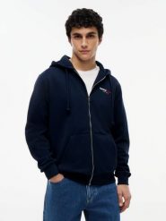 Tommy Jeans kurtka z kapturem Mężczyźni niebieski, XL. Niebieskie kurtki męskie Tommy Jeans, m, bez wzorów, z bawełny. Za 449.95 zł.