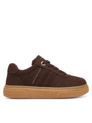 Tommy Hilfiger Sneakersy T3A9-35086-0315525 S Beżowy. Brązowe buty sportowe dziewczęce Tommy Hilfiger, bez wzorów, ze skóry, bez zapięcia. Za 354.99 zł.
