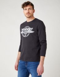 WRANGLER LS AMERICANA TEE MĘSKA KOSZULKA Z DŁUGIM RĘKAWEM FADED BLACK W7J5D3XV6 112141550. Czarne bluzki z długim rękawem męskie Wrangler, m, bez wzorów, bez kołnierzyka. Za 99.99 zł.