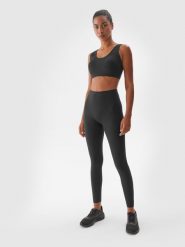 4F Legginsy treningowe z wysokim stanem damskie - czarne XL. Czarne legginsy damskie 4f, s, bez wzorów, z dzianiny, z podwyższonym stanem, na fitness i siłownię. Za 149.99 zł.