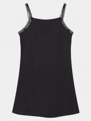 Calvin Klein Jeans Sukienka letnia Logo Tape IG0IG02474 Czarny Regular Fit. Czarne sukienki dla dziewczynek Calvin Klein Jeans, na lato, bez wzorów, z jeansu, bez ramiączek. Za 189.99 zł.