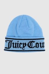 JUICY COUTURE Błękitna czapka z logo. Niebieskie czapki i kapelusze damskie Juicy Couture, bez wzorów. W wyprzedaży za 150.99 zł.