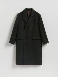Płaszcz z domieszką wełny - jasny zielony. Zielone płaszcze męskie Reserved, l, bez wzorów, z tkaniny, bez kaptura. Za 599.99 zł.