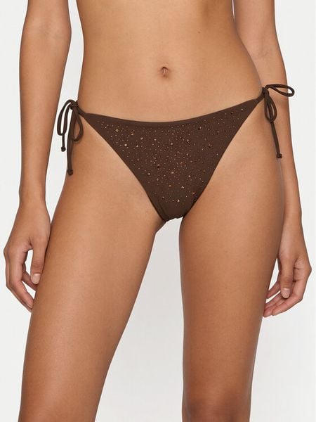Guess Dół od bikini E6GO21 MC040 Brązowy. Brązowe bikini damskie Guess, xs, z aplikacjami. Za 156.99 zł.