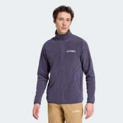 Kurtka Multi Essentials Full-Zip Fleece. Niebieskie kurtki sportowe męskie Adidas, l, bez wzorów, z materiału, trekkingowe. Za 219.00 zł.