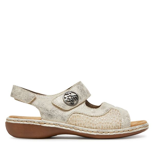 Sandały Rieker. Brązowe sandały damskie Rieker, bez wzorów, bez obcasa, na płaskiej podeszwie, bez zapięcia. Za 319.99 zł.