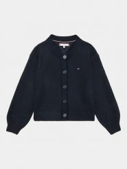 Tommy Hilfiger Kardigan KG0KG07429 Granatowy Regular Fit. Niebieskie swetry dla dziewczynek Tommy Hilfiger, bez wzorów, z syntetyku, bez kołnierzyka, bez ramiączek, bez kaptura. Za 349.99 zł.