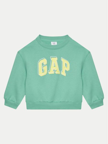 Gap Bluza 746173-00 Zielony Relaxed Fit. Zielone bluzy dla dziewczynek GAP, bez wzorów, z bawełny, bez ramiączek, bez kaptura. Za 89.99 zł.