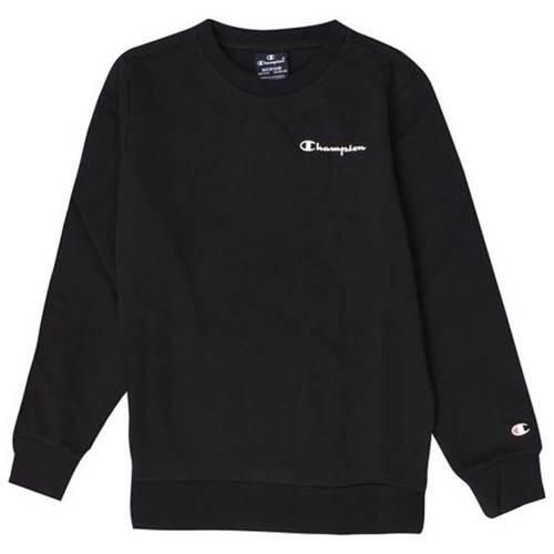 Bluza sportowa chłopięca Champion Crewneck Sweatshirt. Czarne bluzy dla chłopców Champion, bez wzorów, bez ramiączek, bez kaptura. Za 79.00 zł.