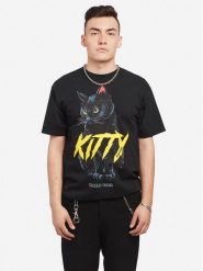 Domrebel T-shirt "Meow Box T" | Meow Box T-Shirt | Mężczyzna | Czarny. Czarne t-shirty męskie Domrebel, m, bez wzorów, z bawełny, bez kołnierzyka. W wyprzedaży za 399.00 zł.