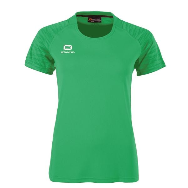 Damski jersey Stanno Bolt. Zielone koszulki sportowe damskie STANNO, bez wzorów, z jersey, bez kołnierzyka, bez ramiączek, na fitness i siłownię. Za 180.00 zł.